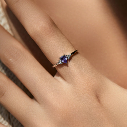 Purple Water Drop CZ Cocktail Ring - MARCOSELLE
