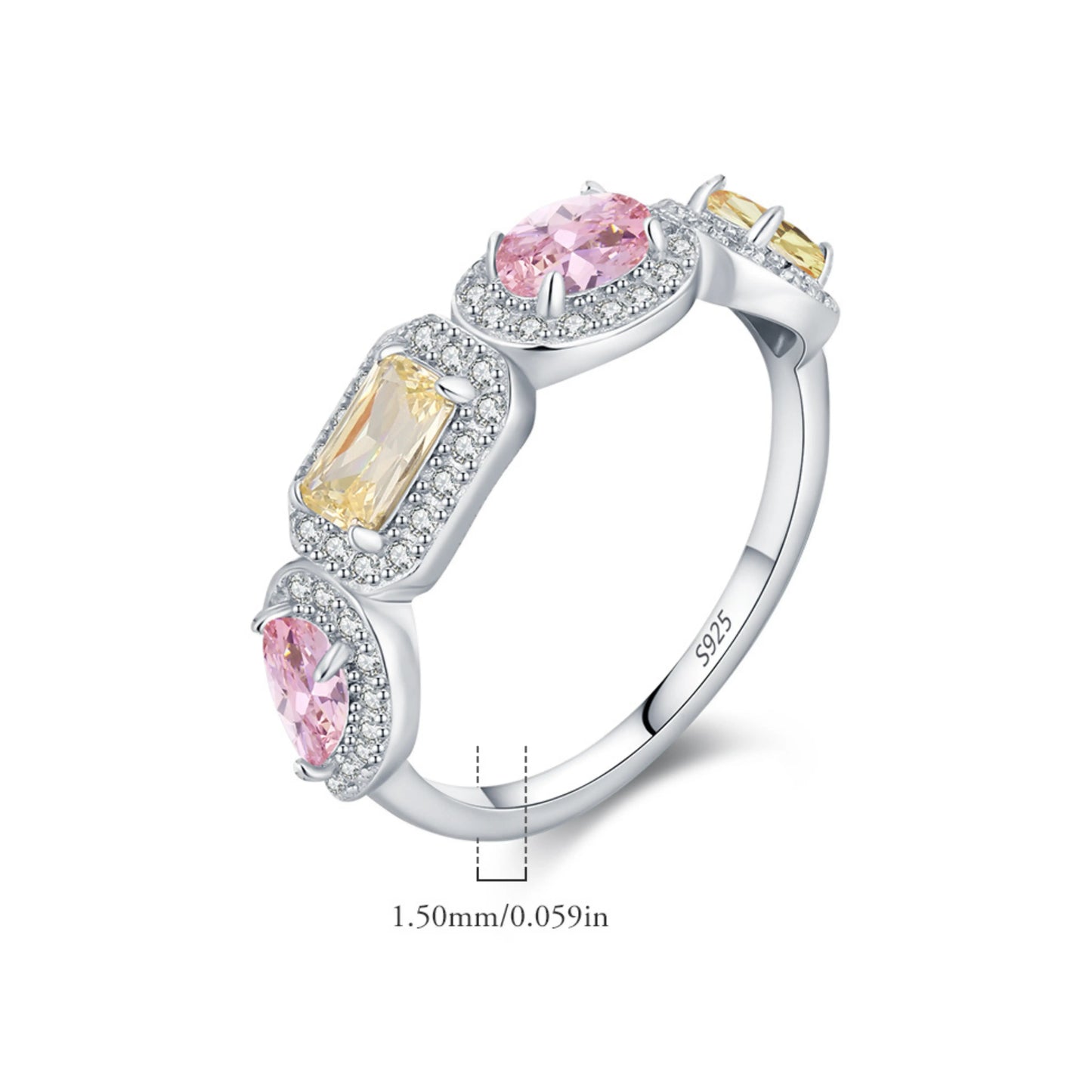 Pink & Yellow Sugar Cube Eternity Band - MARCOSELLE