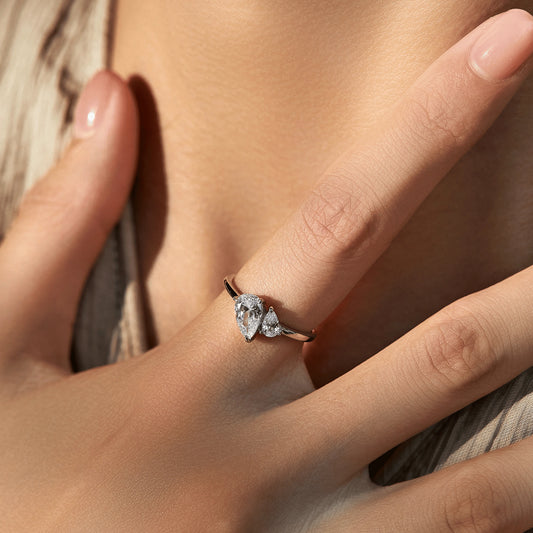 Water Drop Zircon Ring - MARCOSELLE