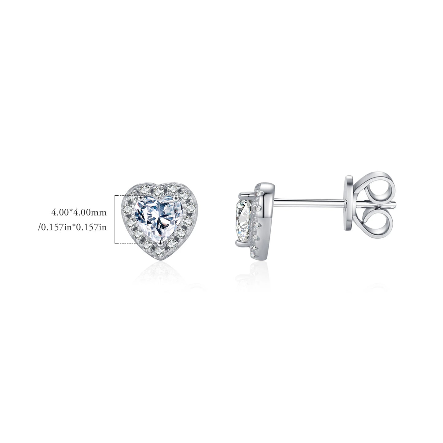 Heart Cut Stud Earrings - MARCOSELLE