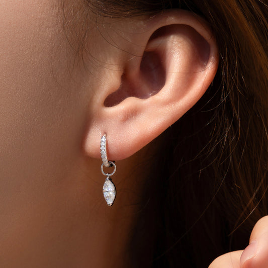 Rhombic Moissanite Hoop Earrings - MARCOSELLE