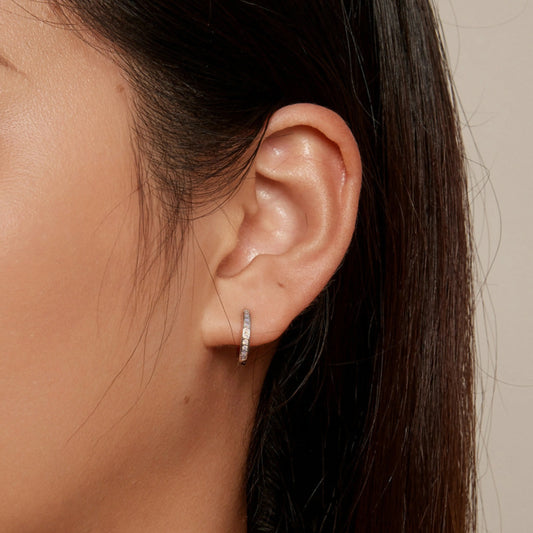 Pink Opal Hoop Earrings - MARCOSELLE