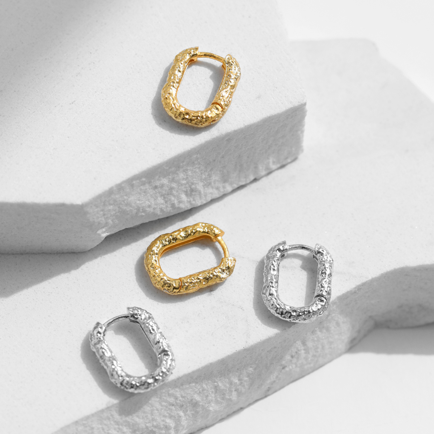 Exquisite U Shape Texture Hoop Earrings