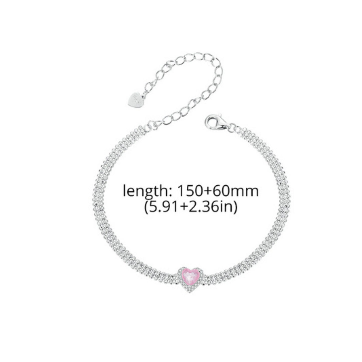 Pink Heart and Green Ice Flower Bracelet MARCOSELLE