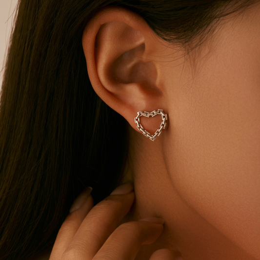 Classic Hearts Lock Hoop Earrings