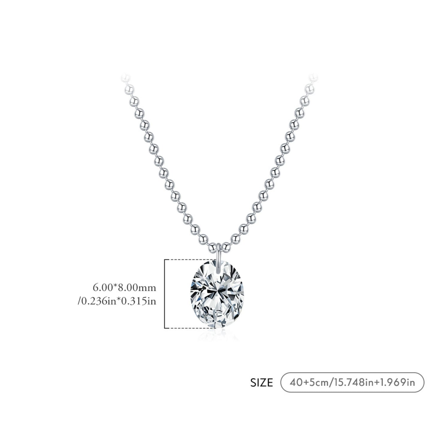 Oval Moissanite Pendant Necklace MARCOSELLE