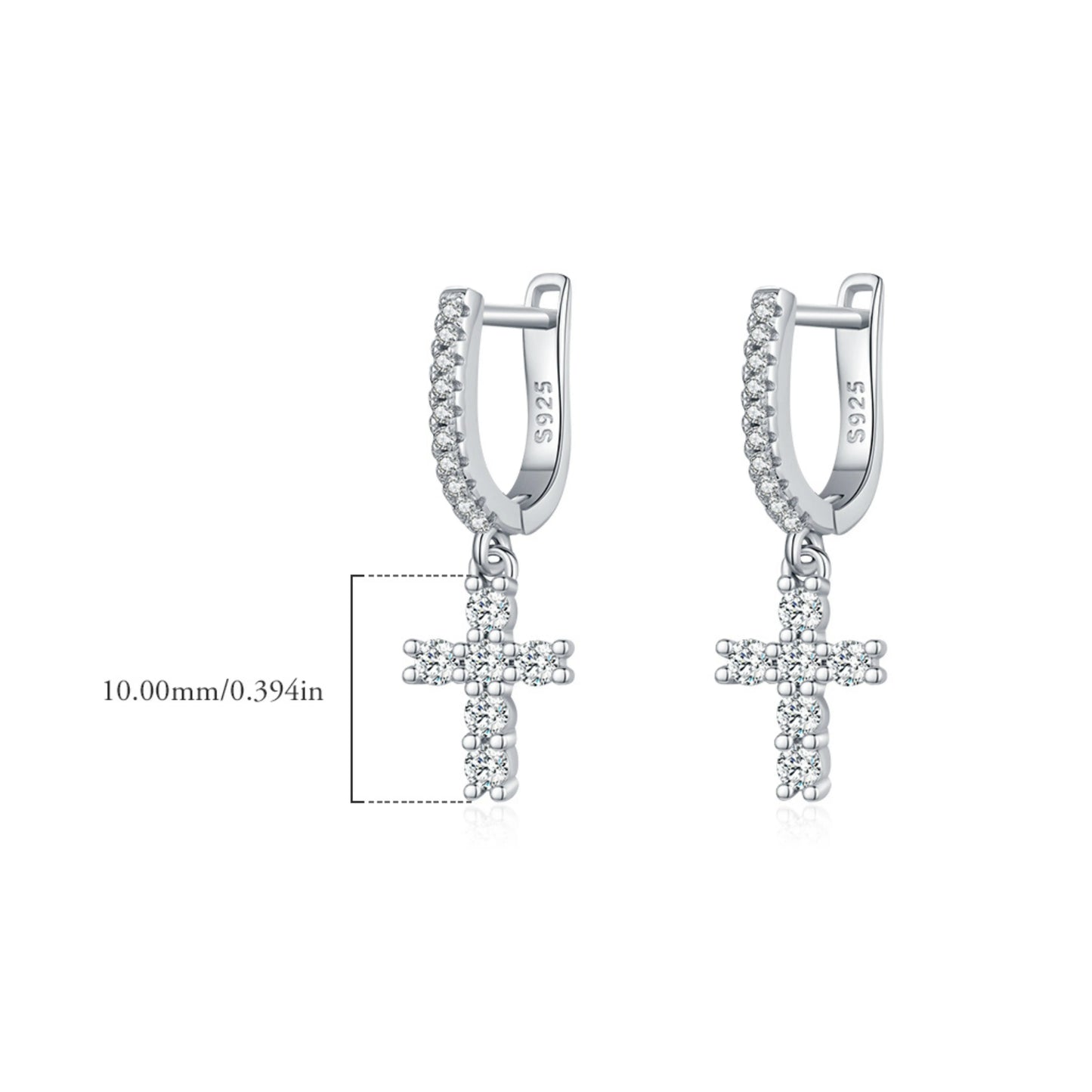 Cross Dangle Hoop Earrings - MARCOSELLE