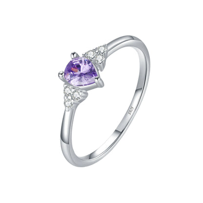 Purple Water Drop CZ Cocktail Ring - MARCOSELLE