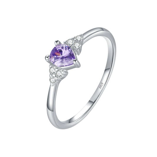 Purple Water Drop CZ Cocktail Ring - MARCOSELLE