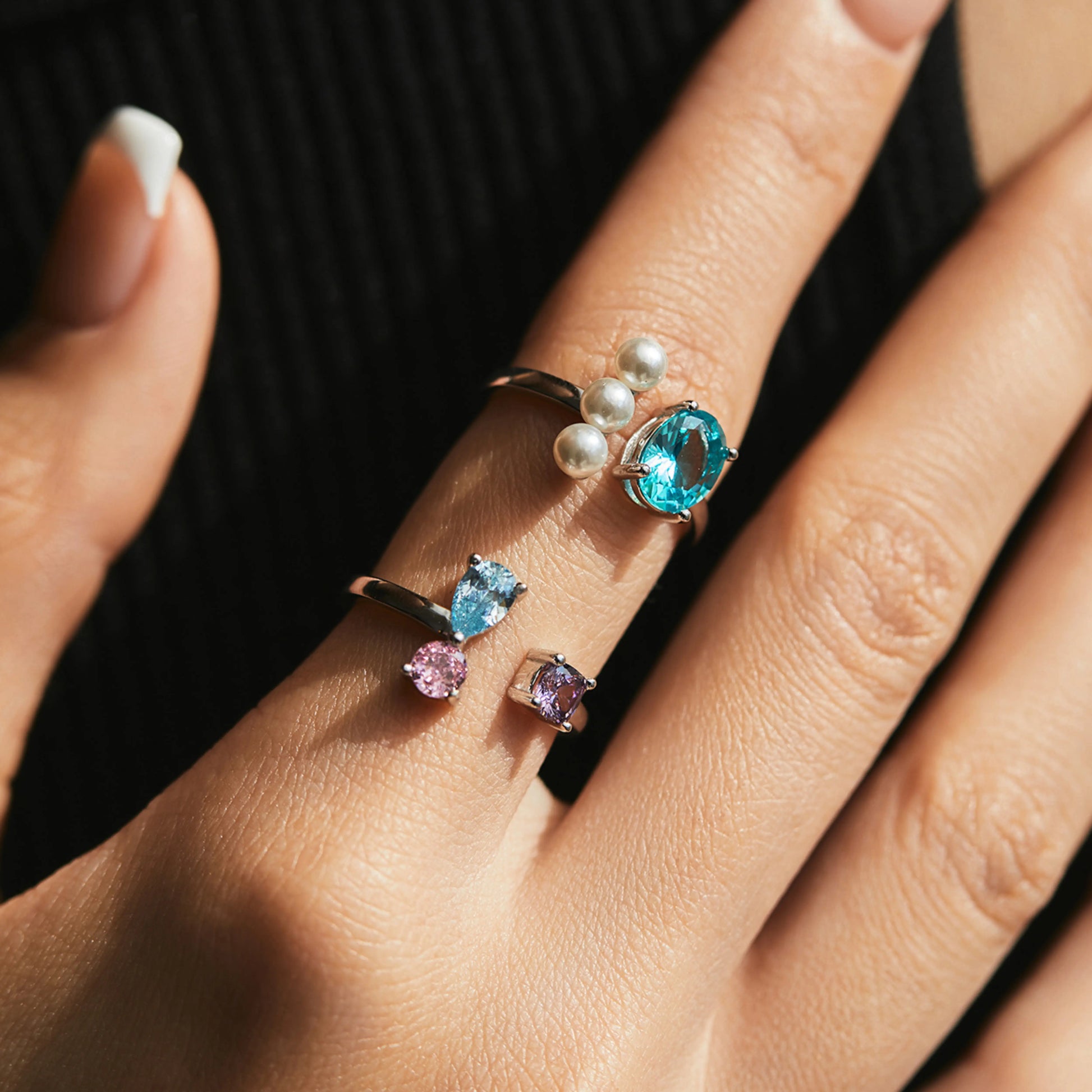 Crystal Pearl Ring - MARCOSELLE