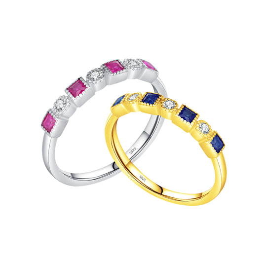 Pink & Blue Cocktail Rings - MARCOSELLE