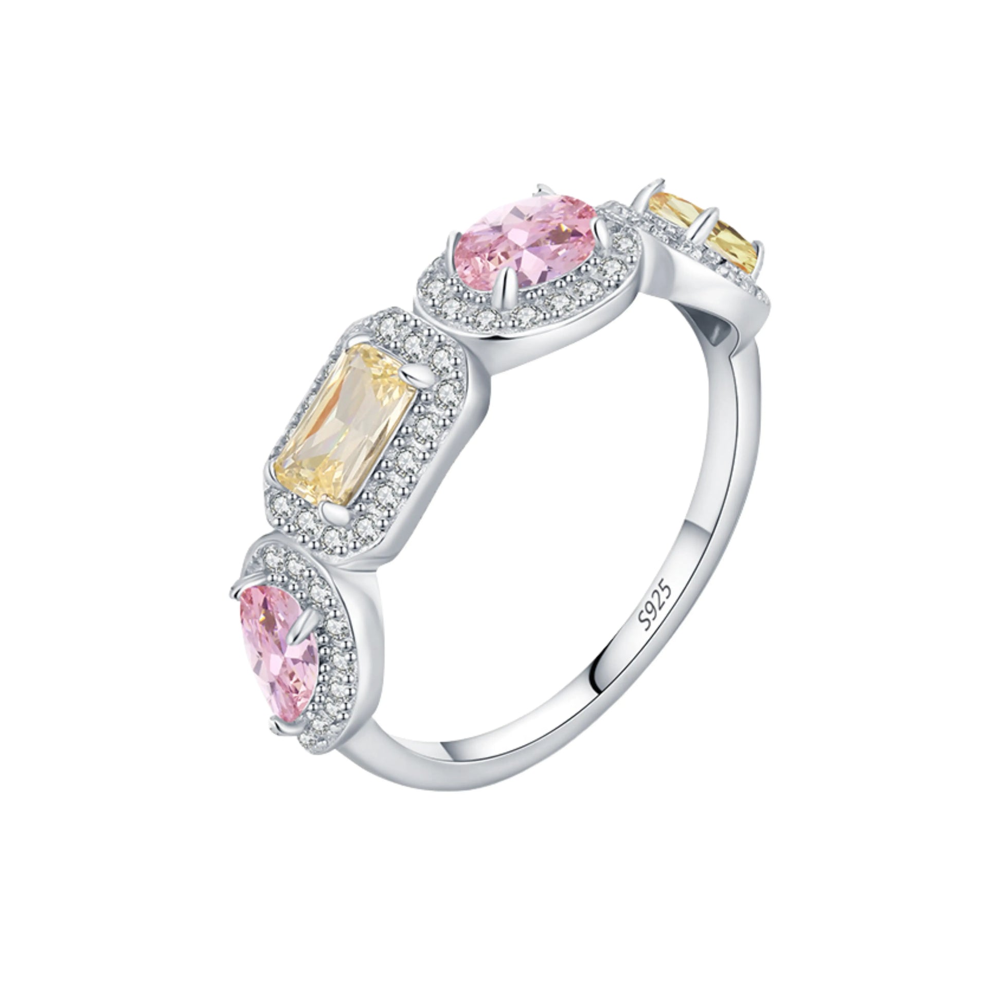 Pink & Yellow Sugar Cube Eternity Band - MARCOSELLE