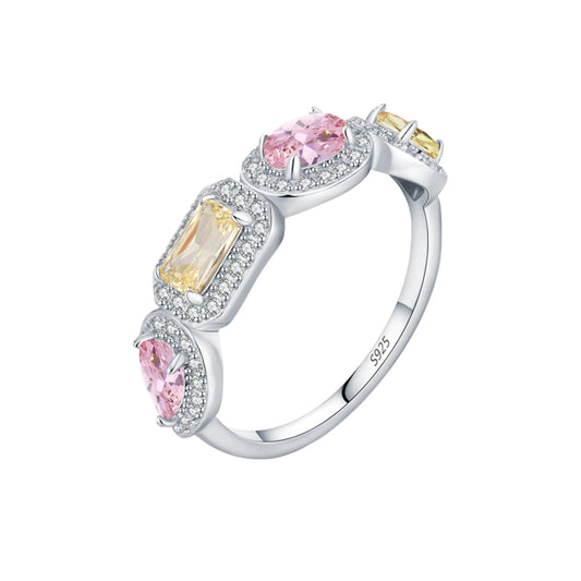 Pink & Yellow Sugar Cube Eternity Band - MARCOSELLE