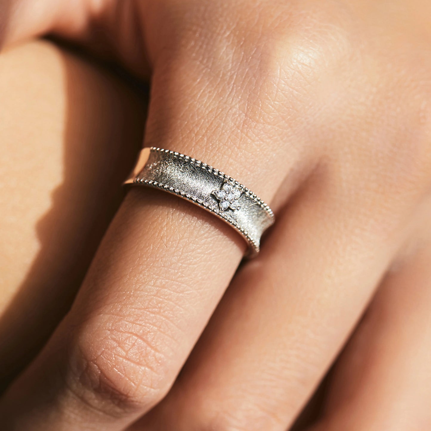 Trendy Flower Scrub Adjustable Ring - MARCOSELLE