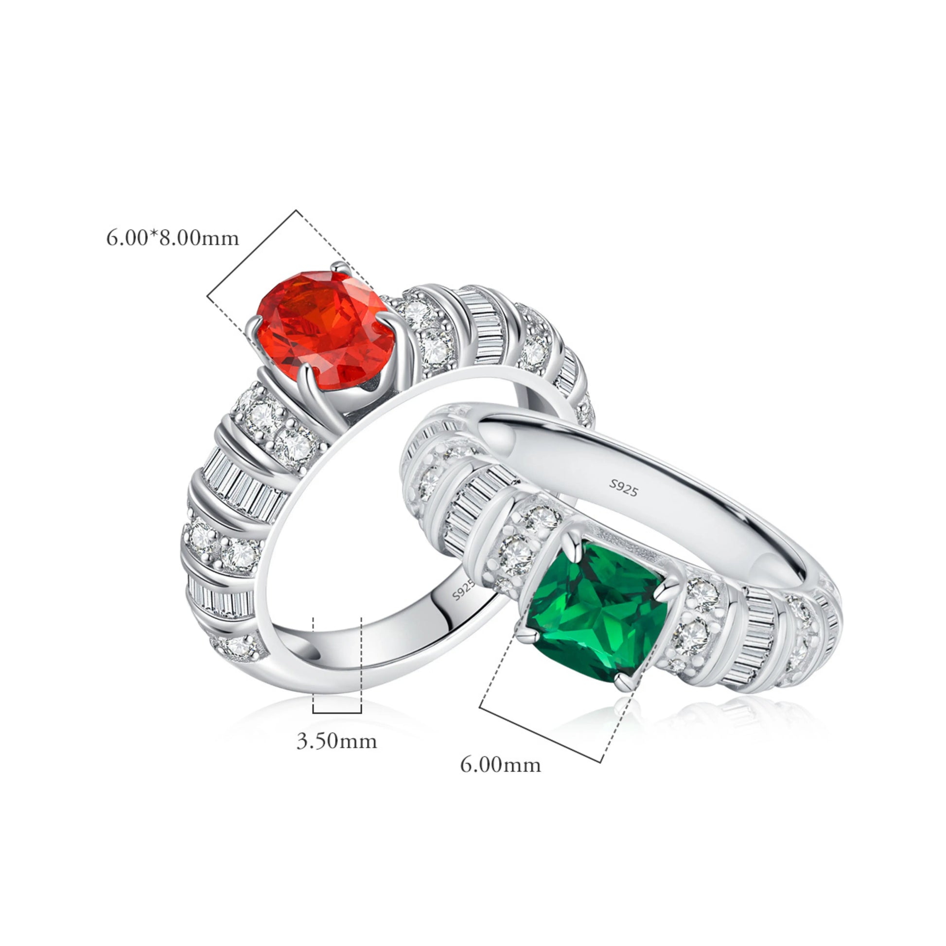 Baguette Cut Zirconia Ring - MARCOSELLE