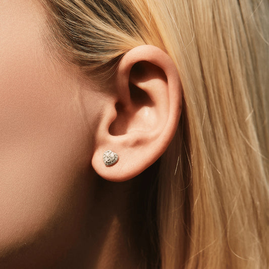 Heart Cut Stud Earrings - MARCOSELLE