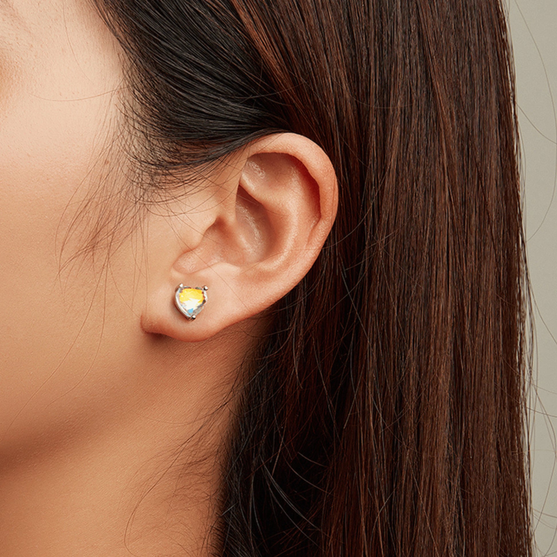 Rainbow Heart Stud Earrings - MARCOSELLE