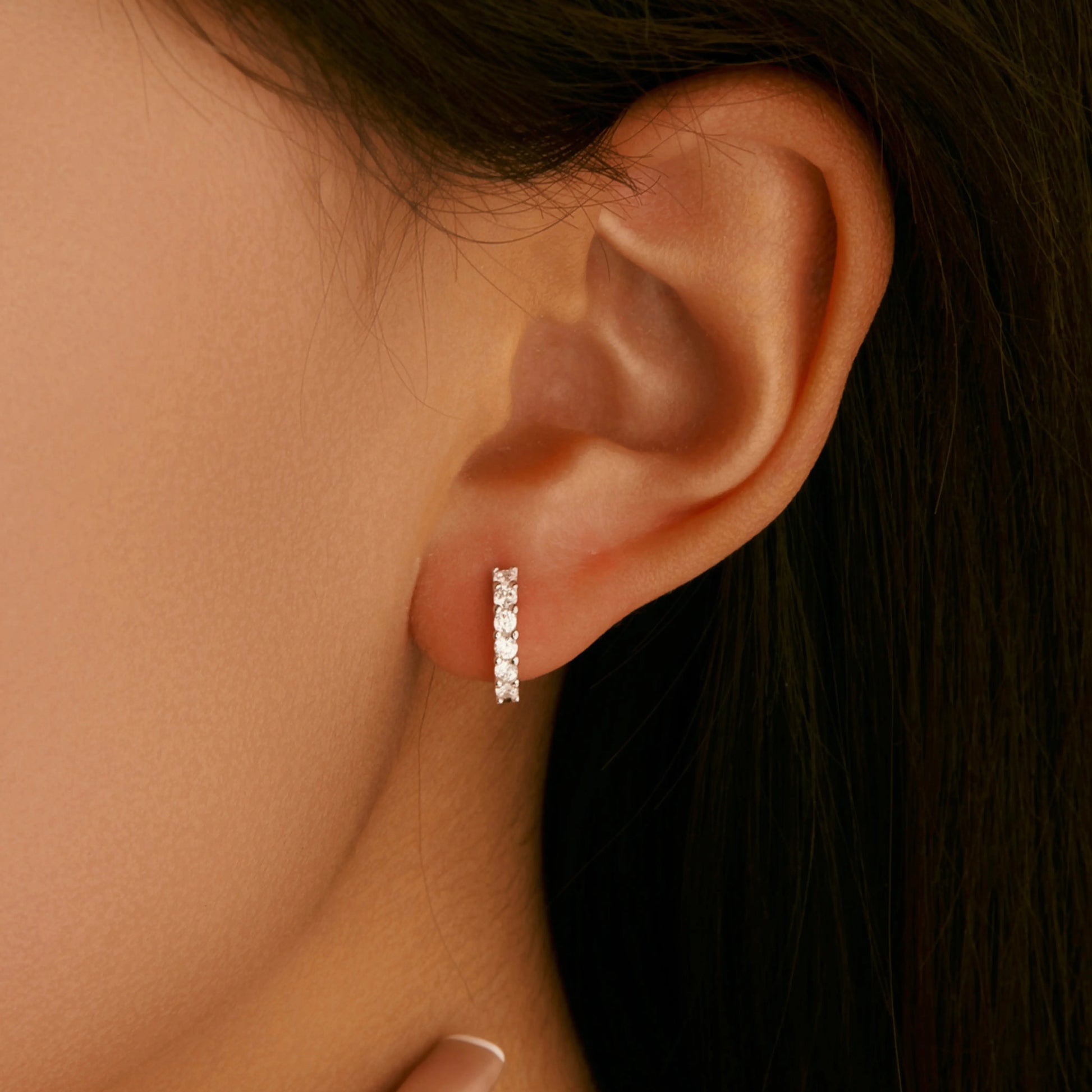 Moissanite Small Hoop Earrings - MARCOSELLE