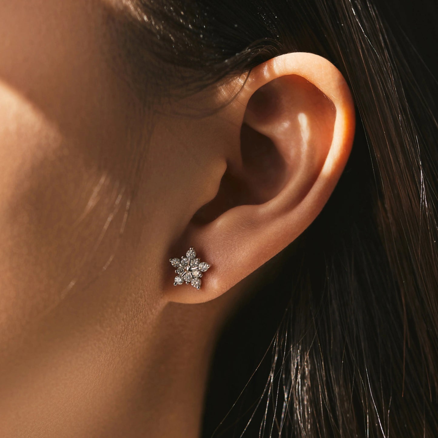 Snowflake Moissanite Stud Earrings - MARCOSELLE