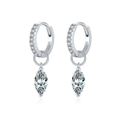 Rhombic Moissanite Hoop Earrings - MARCOSELLE