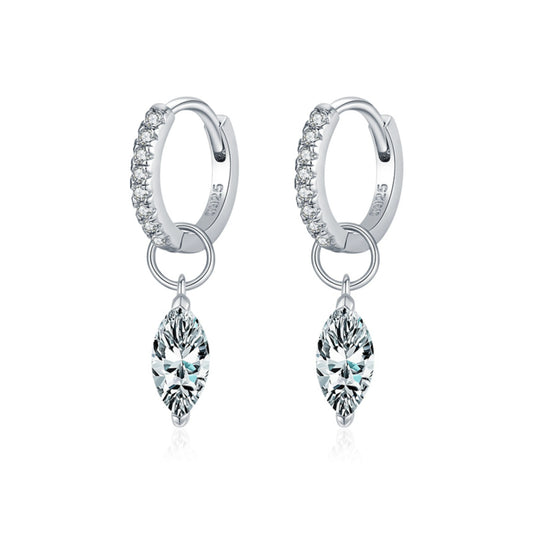 Rhombic Moissanite Hoop Earrings - MARCOSELLE