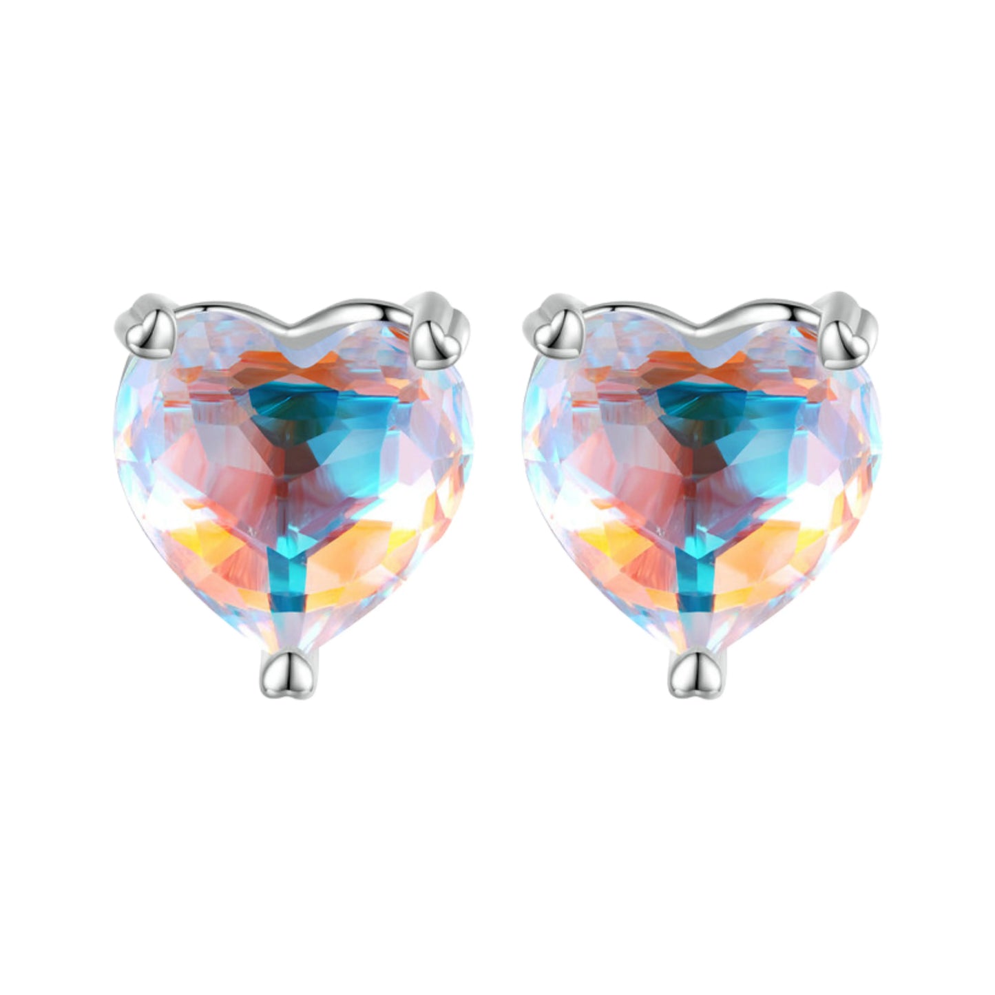 Rainbow Heart Stud Earrings - MARCOSELLE