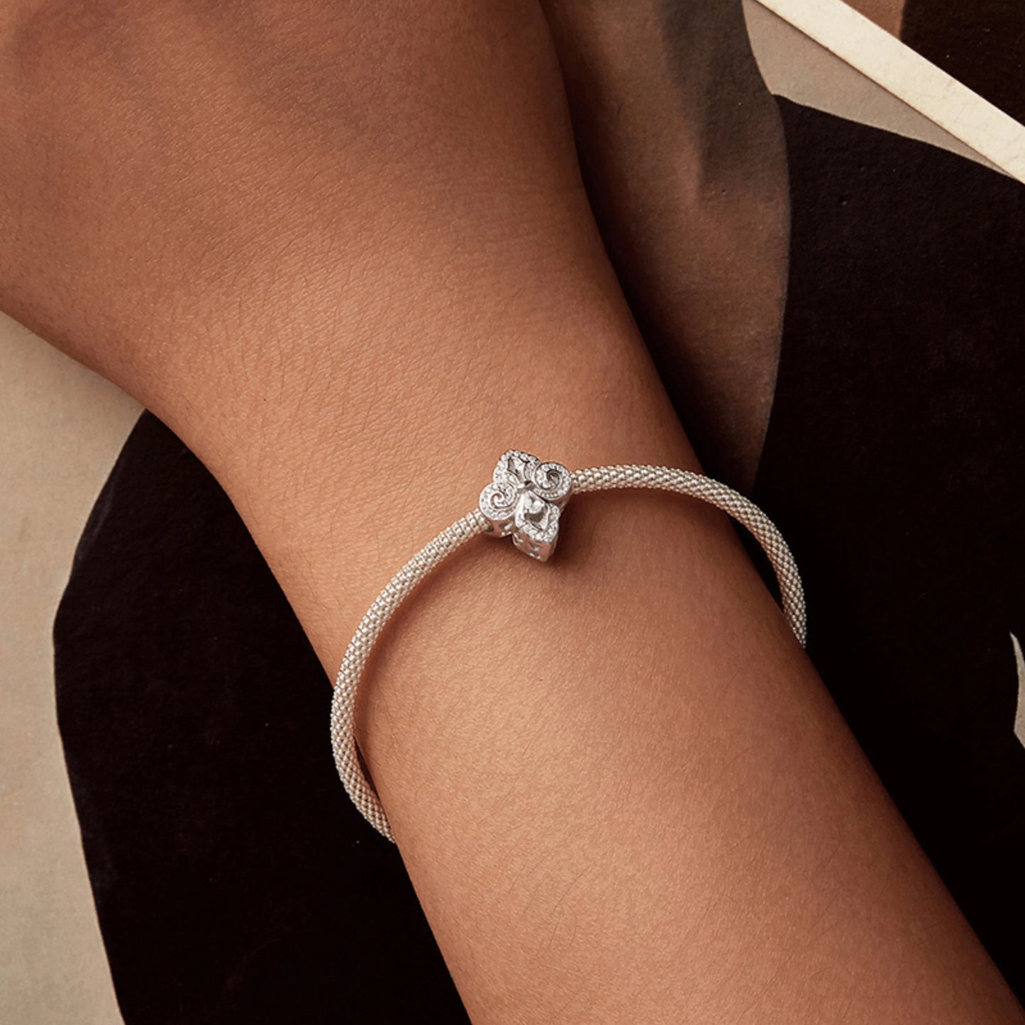 Iris Flower, Star & Heart CZ Charm - MARCOSELLE