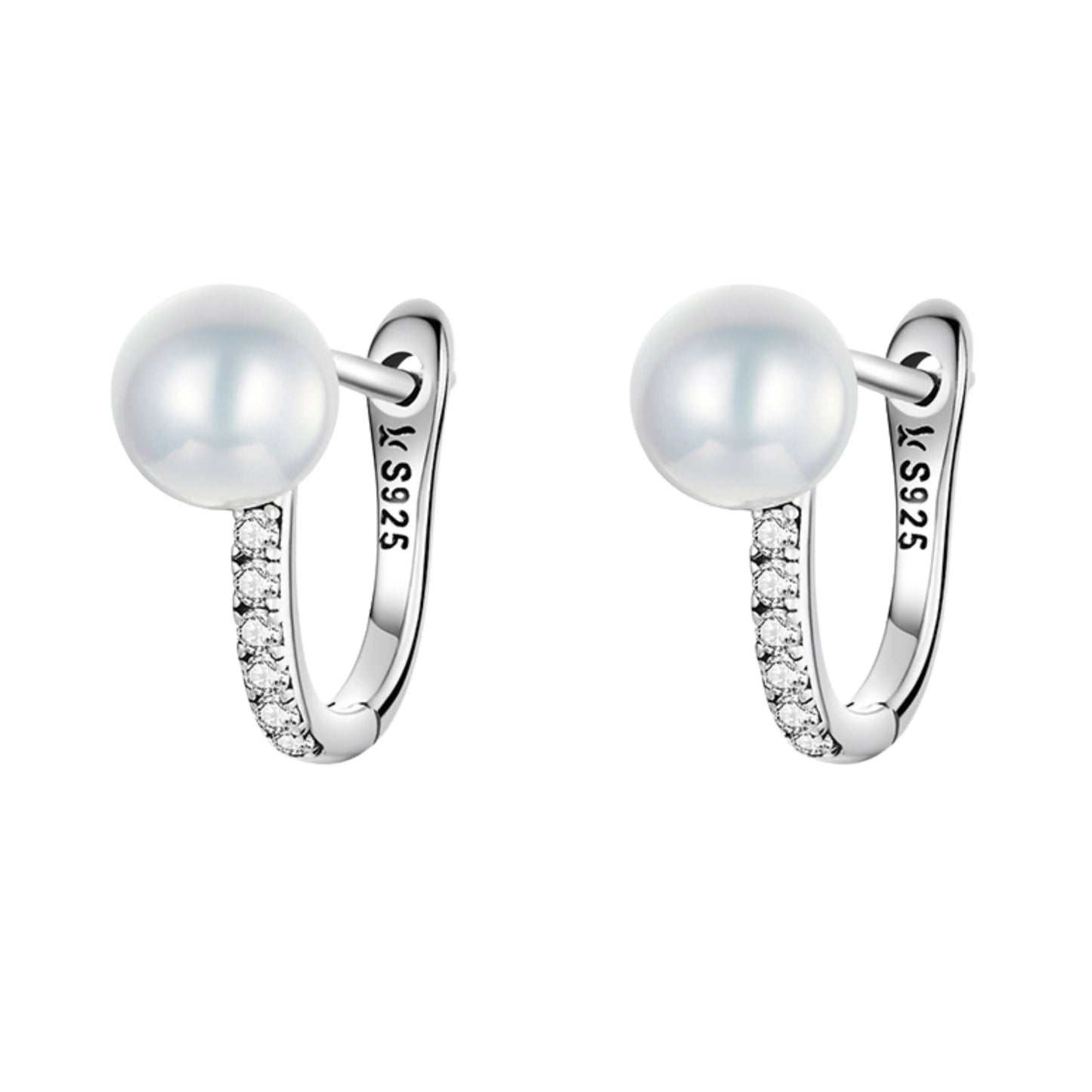 Crystal Pearl & Snowflake Stud Earrings - MARCOSELLE