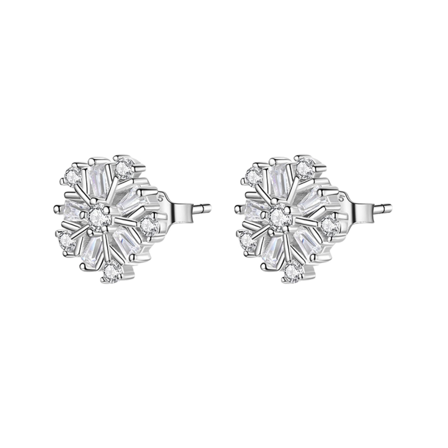 Crystal Pearl & Snowflake Stud Earrings - MARCOSELLE