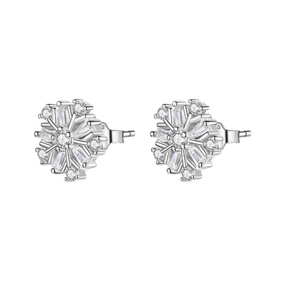 Crystal Pearl & Snowflake Stud Earrings - MARCOSELLE