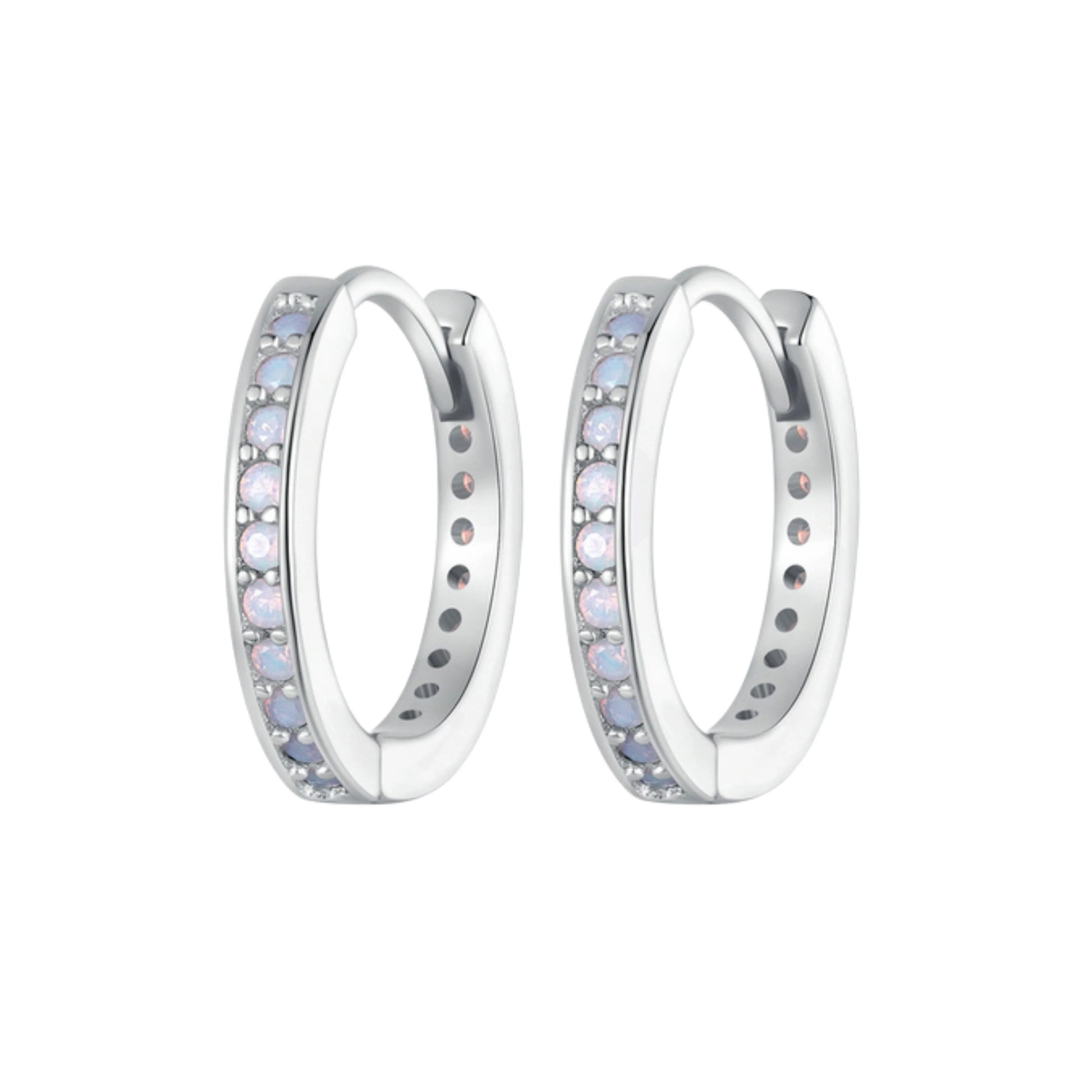 Pink Opal Hoop Earrings - MARCOSELLE