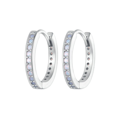 Pink Opal Hoop Earrings - MARCOSELLE