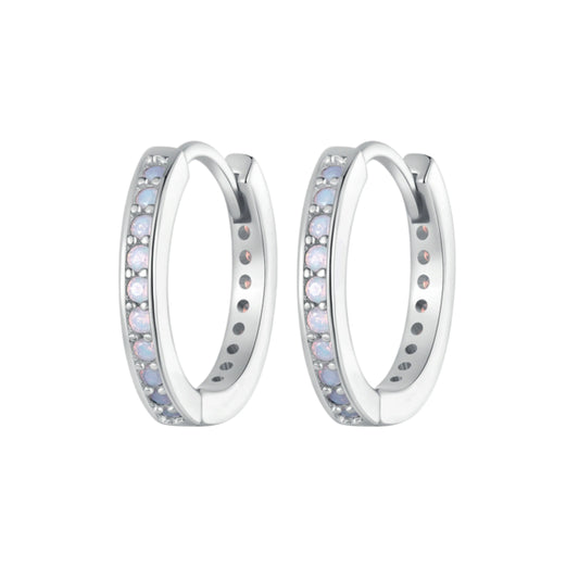Pink Opal Hoop Earrings - MARCOSELLE