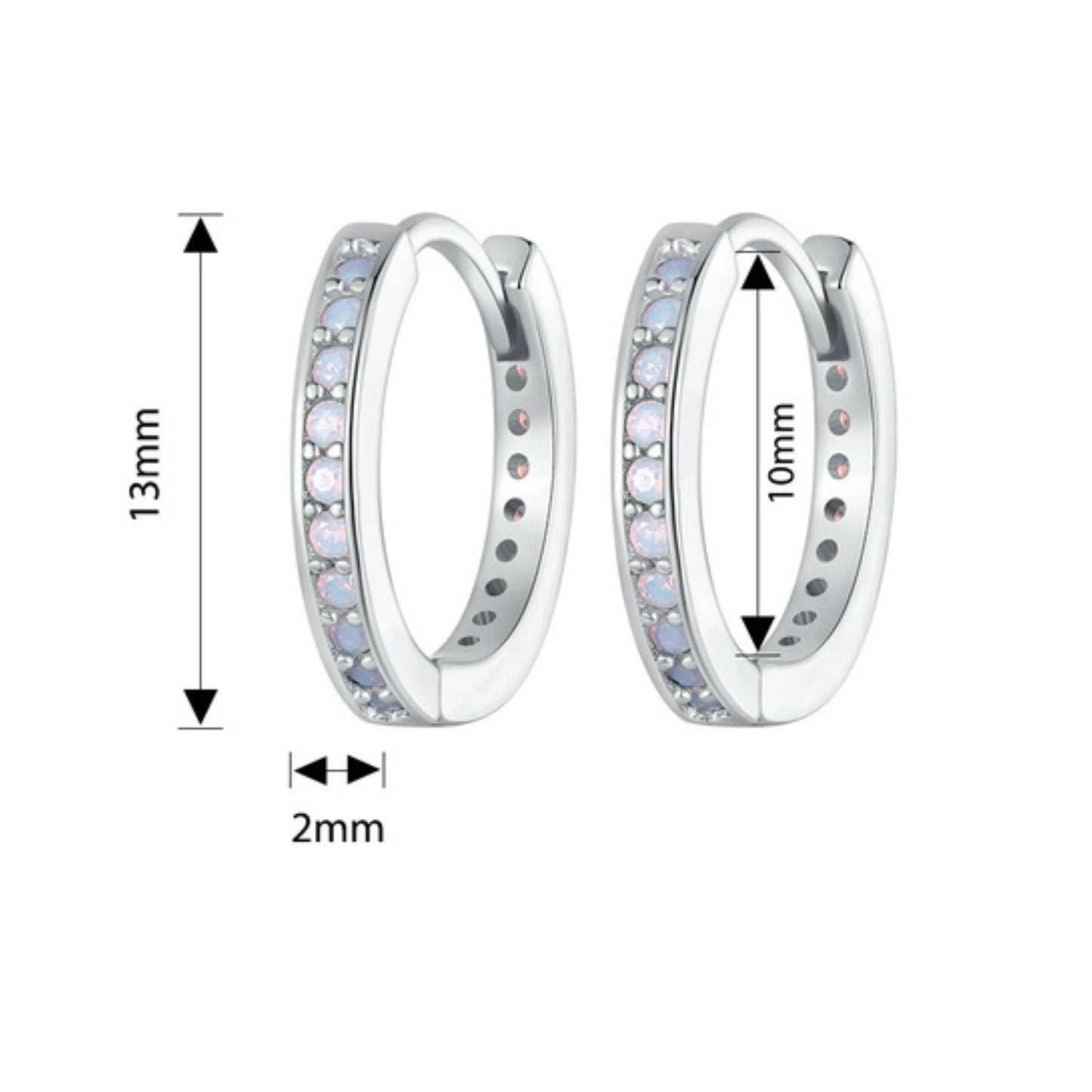 Pink Opal Hoop Earrings - MARCOSELLE