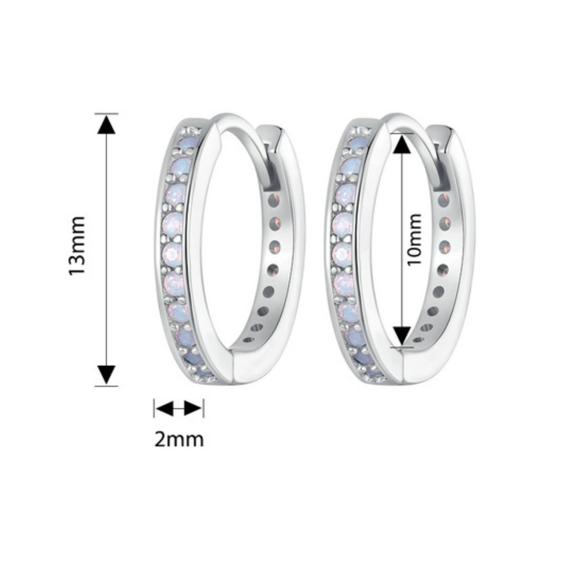 Pink Opal Hoop Earrings - MARCOSELLE