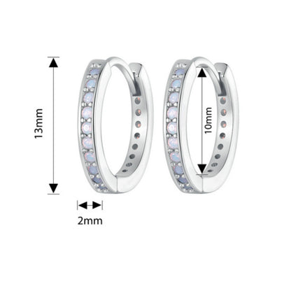 Pink Opal Hoop Earrings - MARCOSELLE