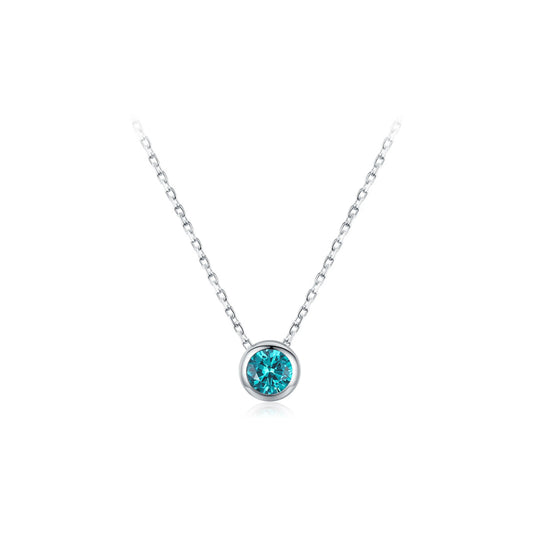 Teal Round Zirconia Necklace MARCOSELLE