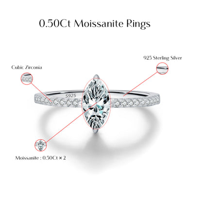 0.5Ct Rhombus Moissanite Ring MARCOSELLE