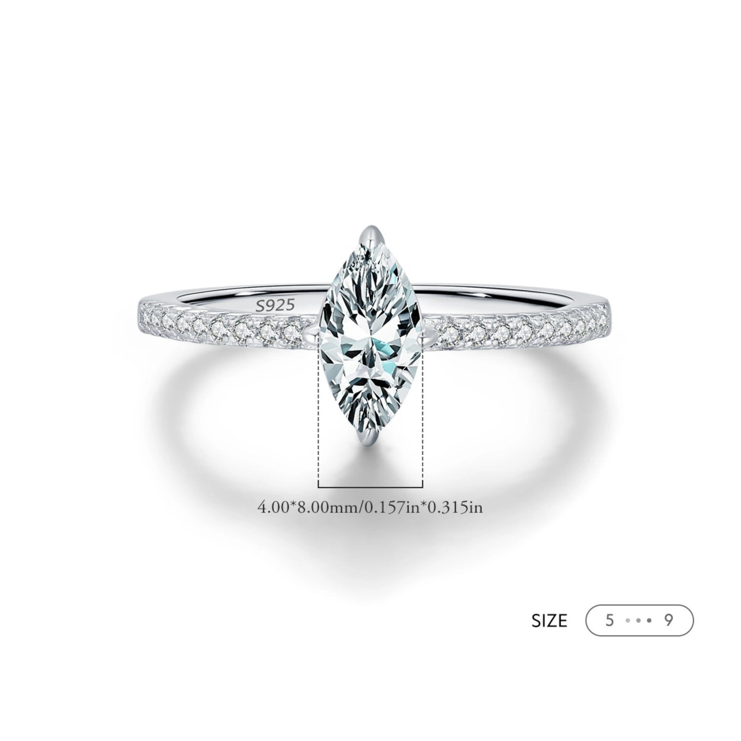 0.5Ct Rhombus Moissanite Ring MARCOSELLE