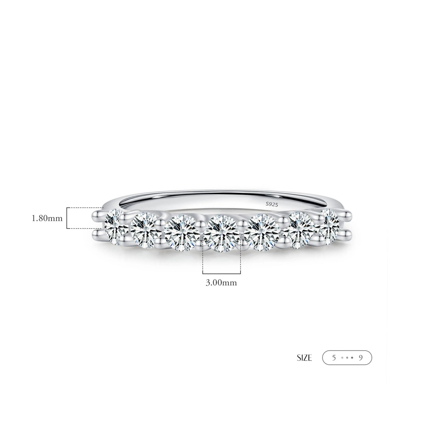 Moissanite Wedding Band MARCOSELLE