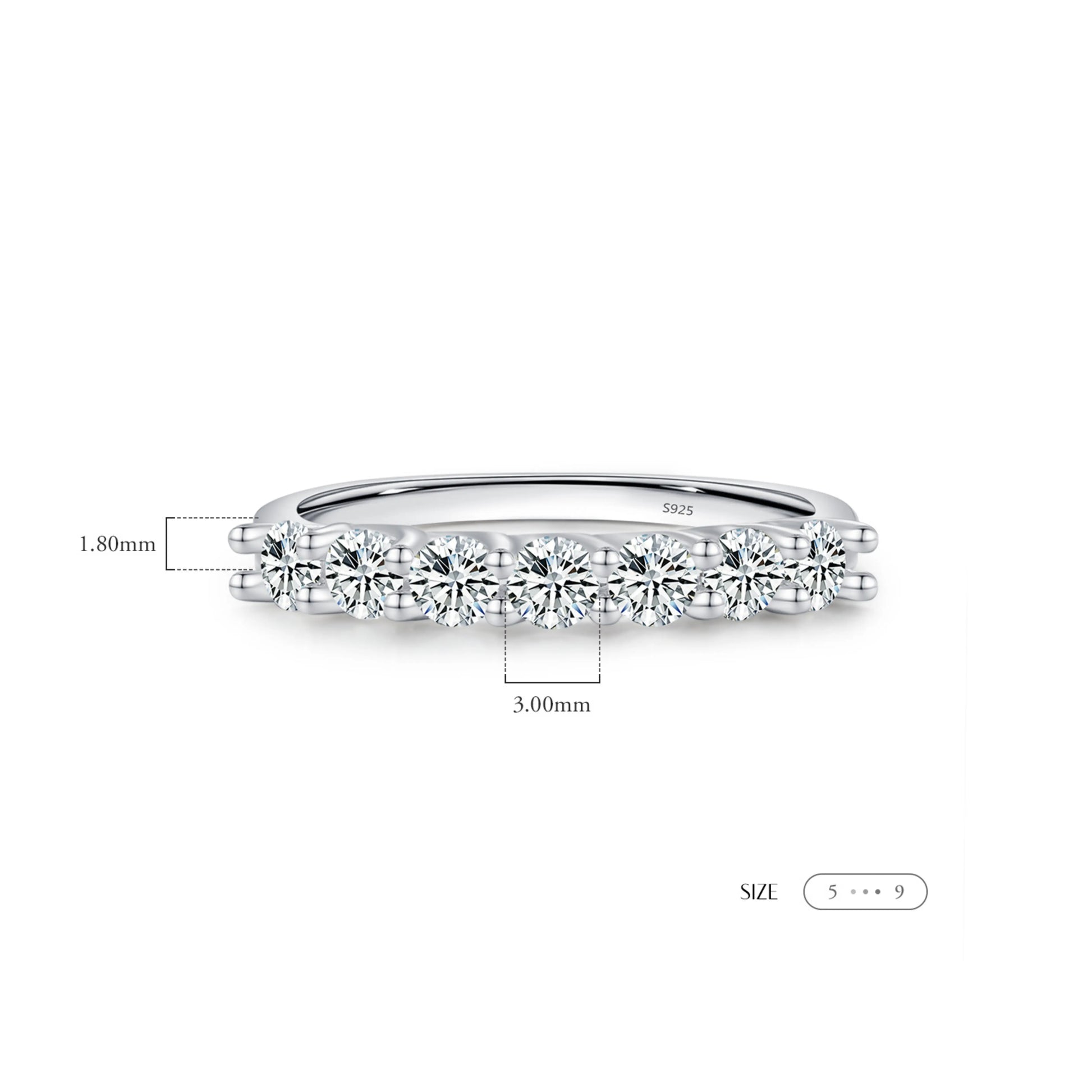 Moissanite Wedding Band MARCOSELLE