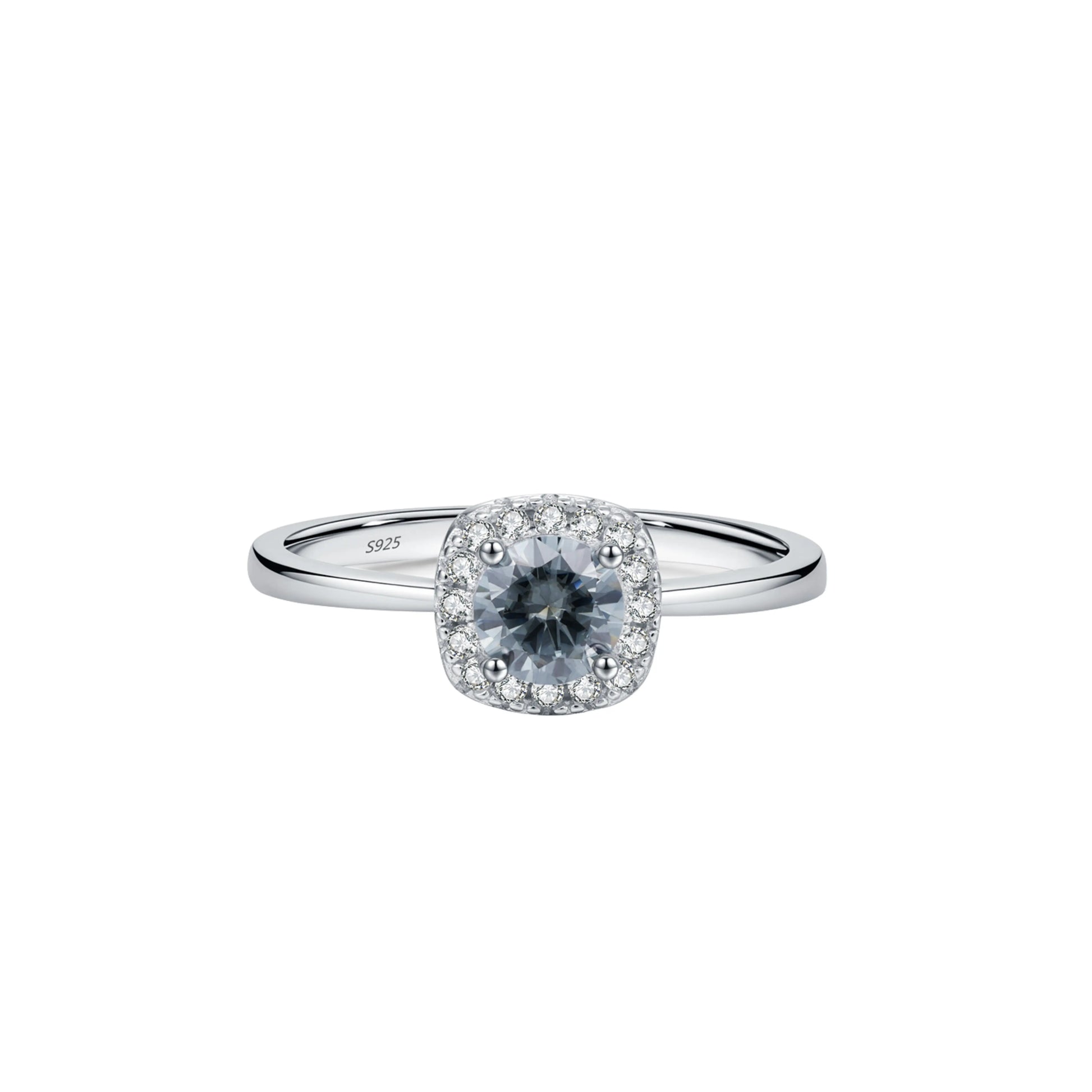 Gray D Color Moissanite Halo Ring MARCOSELLE