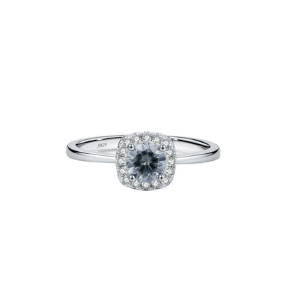 Gray D Color Moissanite Halo Ring MARCOSELLE