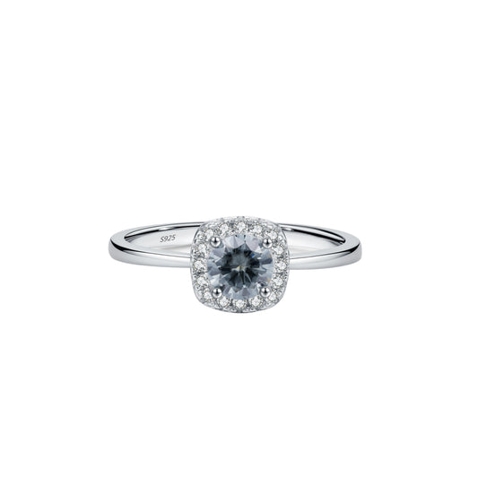 Gray D Color Moissanite Halo Ring MARCOSELLE