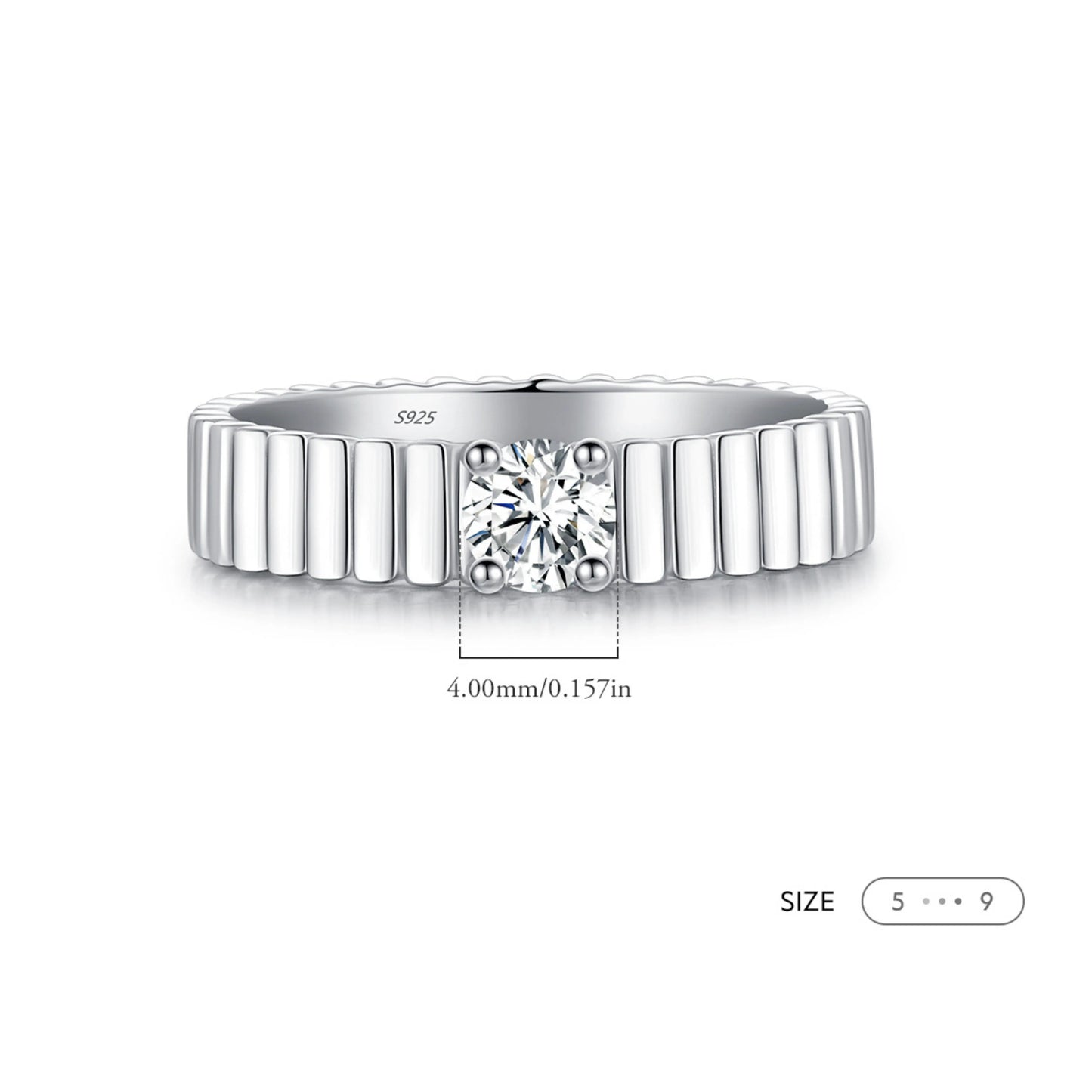 Moissanite Wide Eternal Ring MARCOSELLE