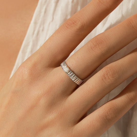 Moissanite Wide Eternal Ring MARCOSELLE