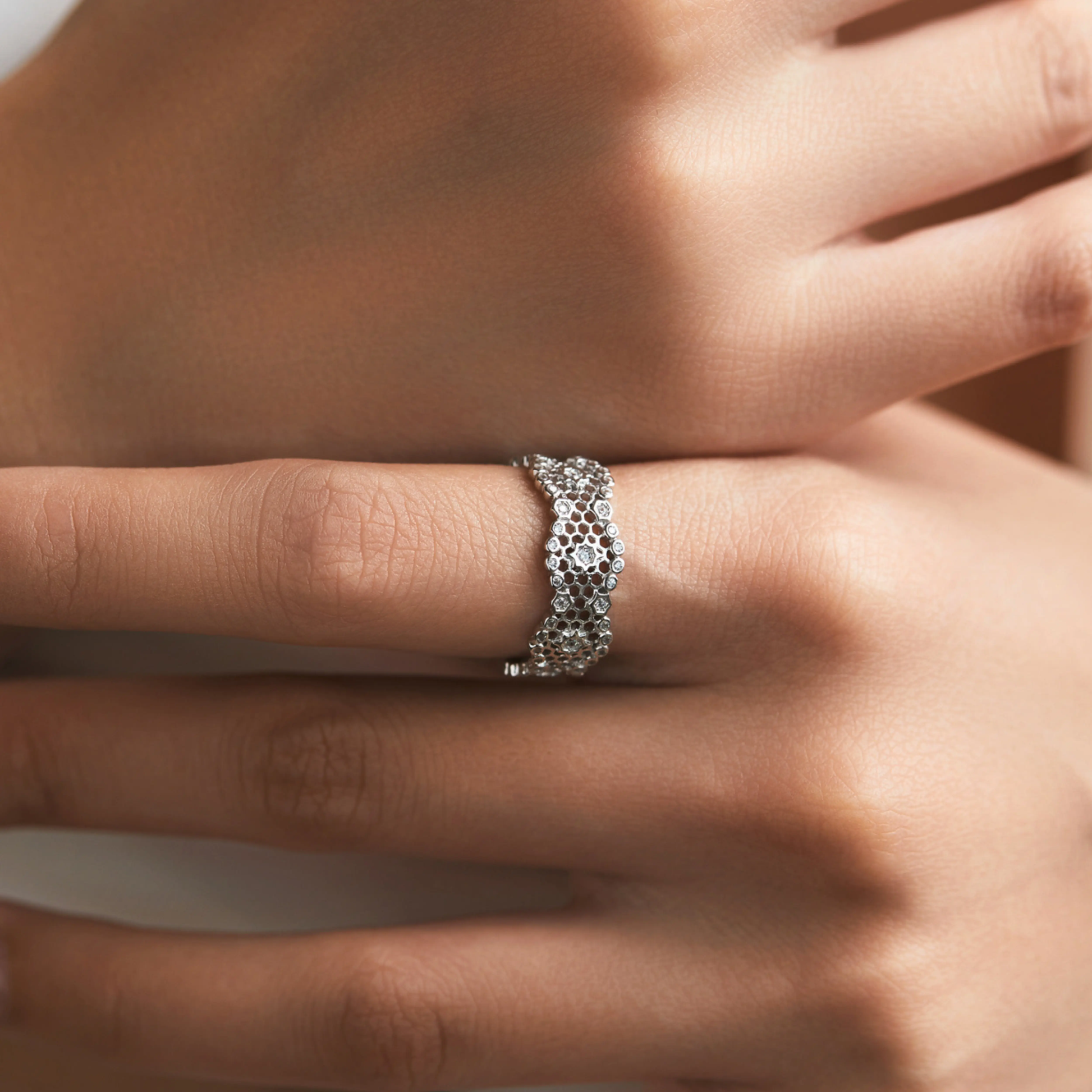 Geometric Zircon Cocktail Ring MARCOSELLE