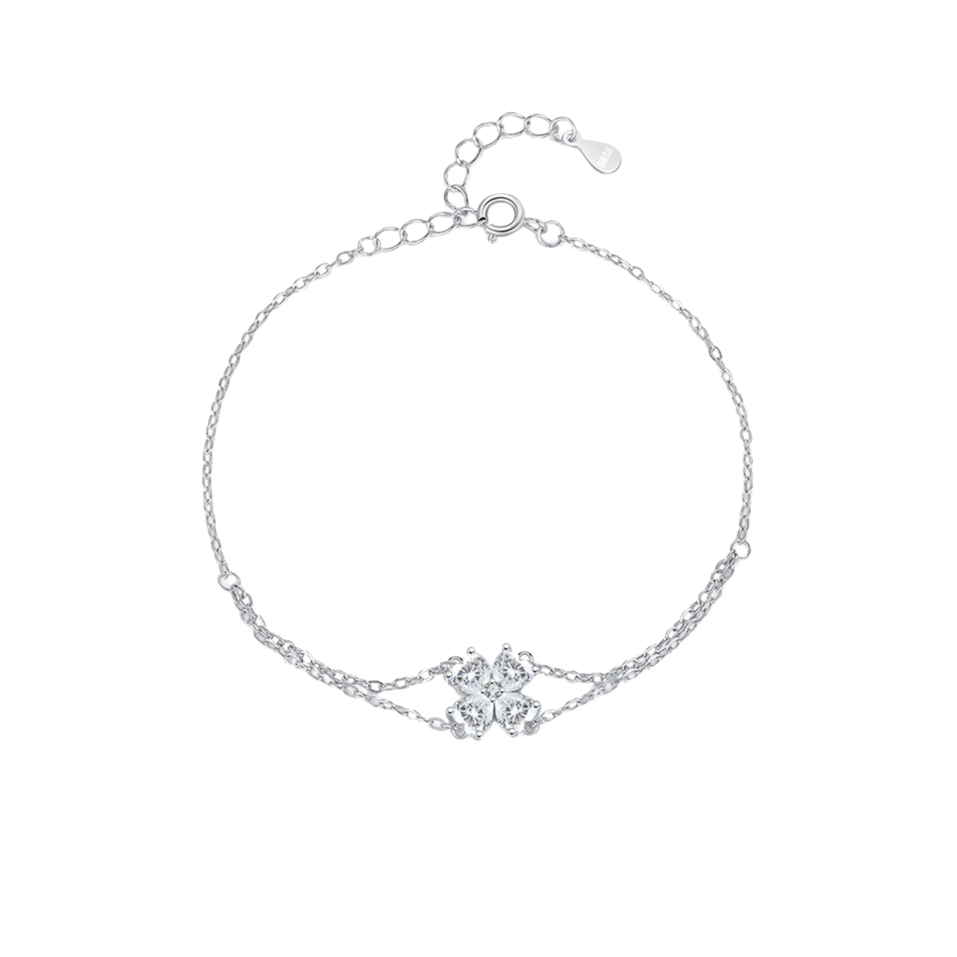 Double Layer Flowers and Hearts Bracelet MARCOSELLE