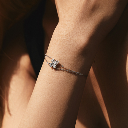 Double Layer Flowers and Hearts Bracelet MARCOSELLE