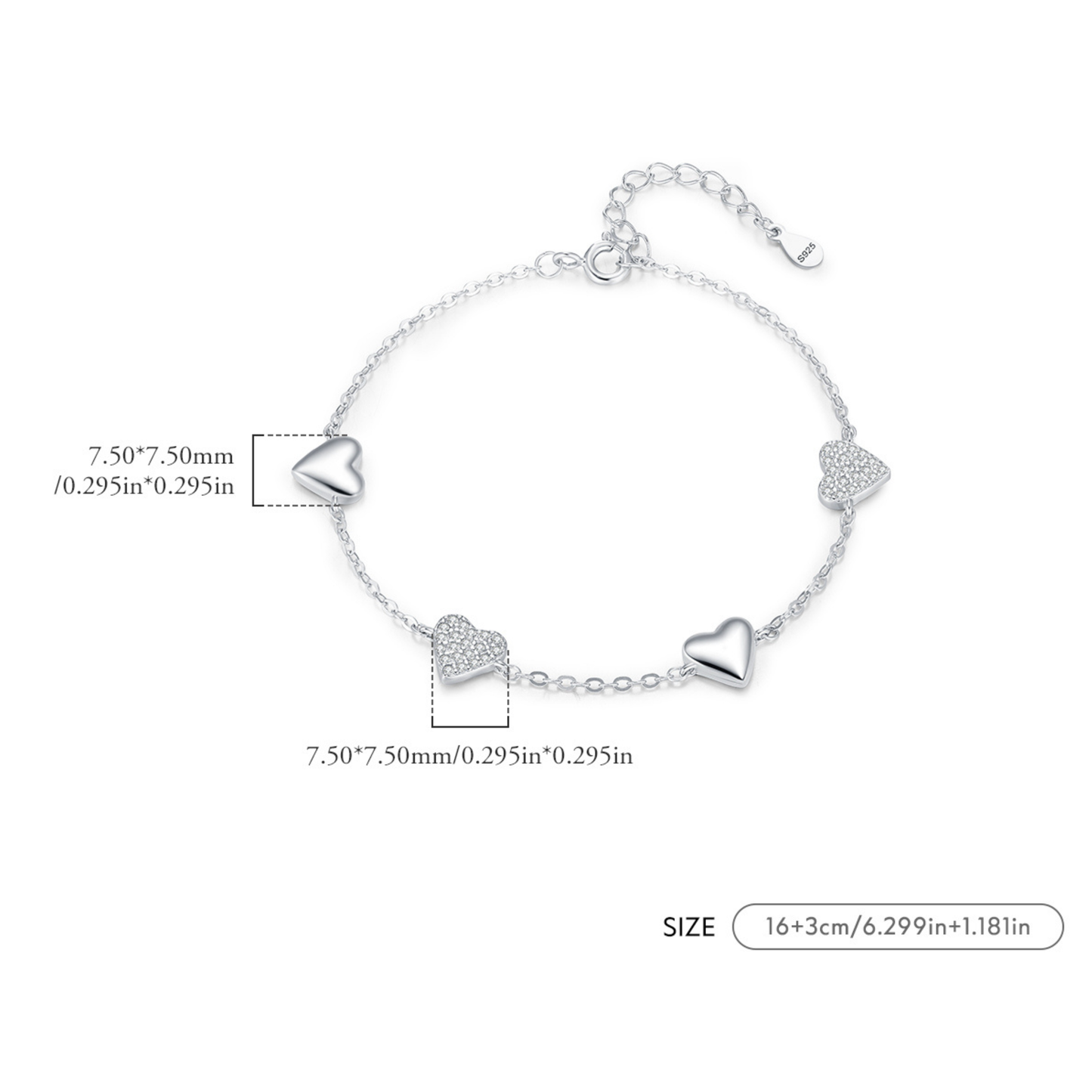 Mirror Hearts Bracelet